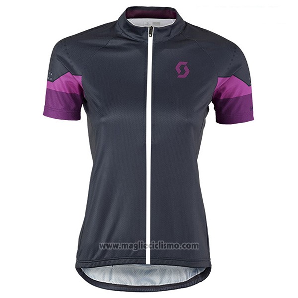 2017 Abbigliamento Ciclismo Donne Scott Nero Manica Corta e Salopette