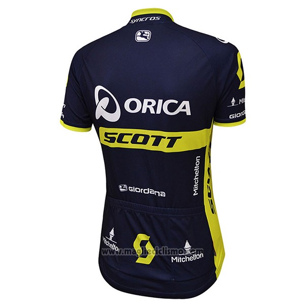 2017 Abbigliamento Ciclismo Donne Scott Nero e Giallo Manica Corta e Salopette