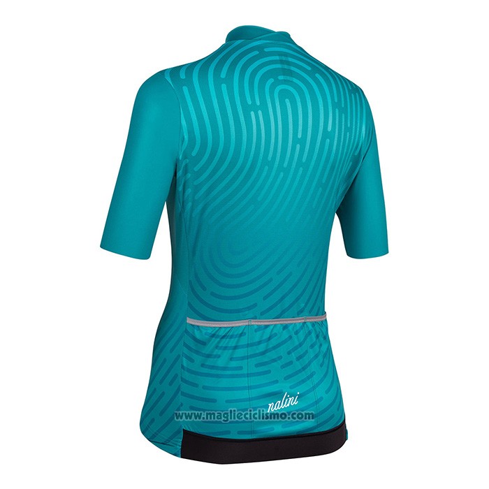 1920 Abbigliamento Ciclismo Donne Nalini Blu Manica Corta e Salopette