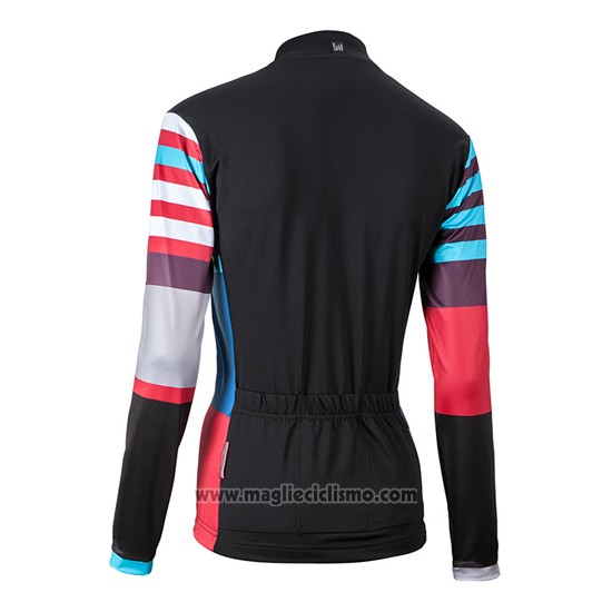 2016 Abbigliamento Ciclismo Donne Nalini Nero e Rosso Manica Lunga e Salopette