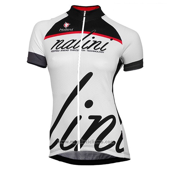 2017 Abbigliamento Ciclismo Donne Nalini Classic Bianco Manica Corta e Salopette