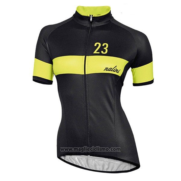2017 Abbigliamento Ciclismo Donne Nalini Nemina Nero Manica Corta e Salopette