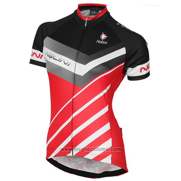 2017 Abbigliamento Ciclismo Donne Nalini Rosso e Nero Manica Corta e Salopette