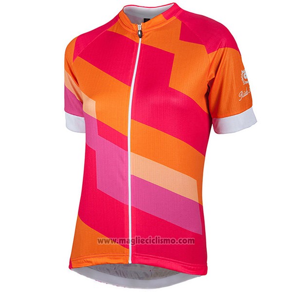 2017 Abbigliamento Ciclismo Donne Nalini Stripe Rosso e Arancione Manica Corta e Salopette
