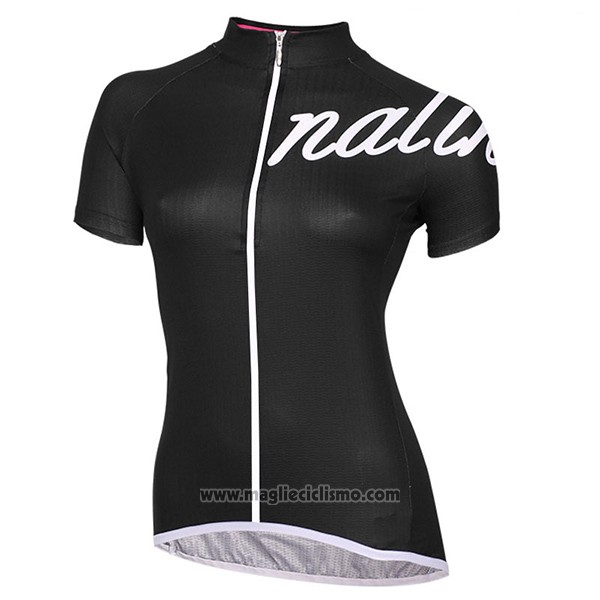 2017 Abbigliamento Ciclismo Donne Nalini Wave Scuro Nero Manica Corta e Salopette