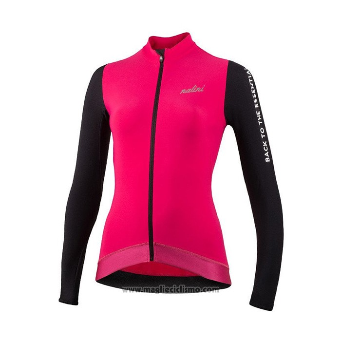 2021 Abbigliamento Ciclismo Donne Nalini Scuro Rosa Manica Lunga e Salopette