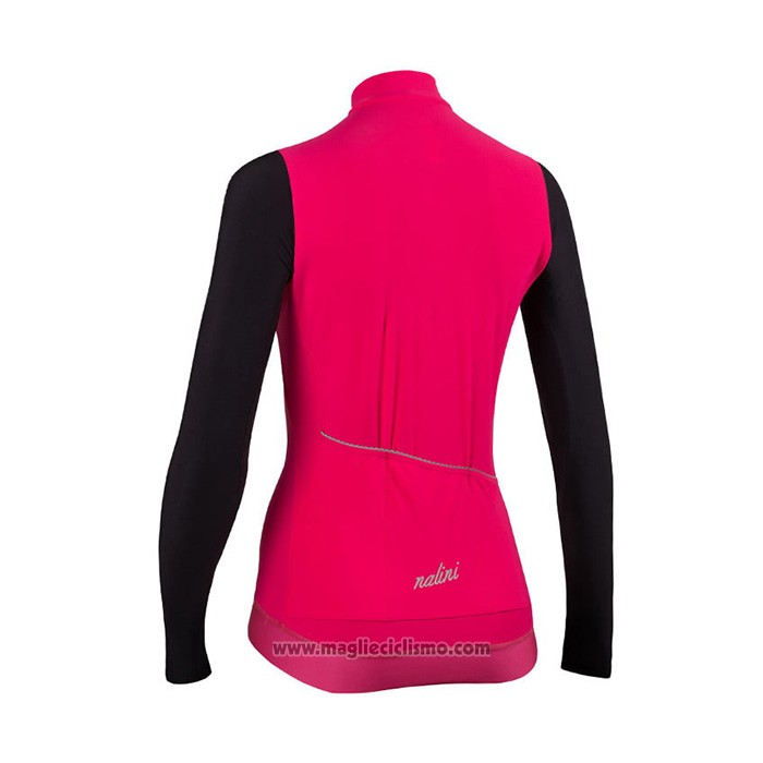 2021 Abbigliamento Ciclismo Donne Nalini Scuro Rosa Manica Lunga e Salopette