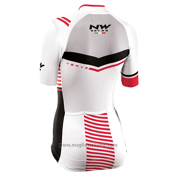 2017 Abbigliamento Ciclismo Donne Northwave Bianco Manica Corta e Salopette