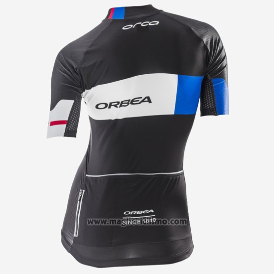 2016 Abbigliamento Ciclismo Donne Orbea Blu e Nero Manica Corta e Salopette