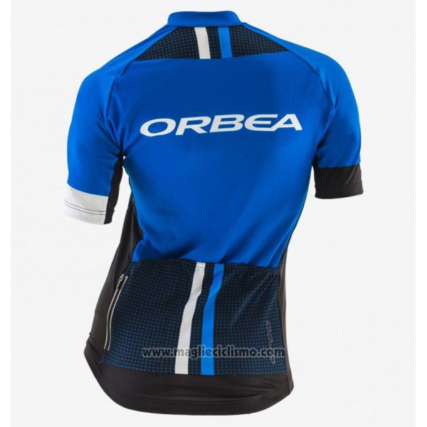 2017 Abbigliamento Ciclismo Donne Orbea Nero e Blu Manica Corta e Salopette