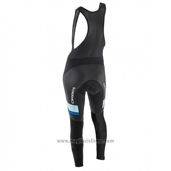2017 Abbigliamento Ciclismo Donne Orbea Nero e Blu Manica Lunga e Salopette