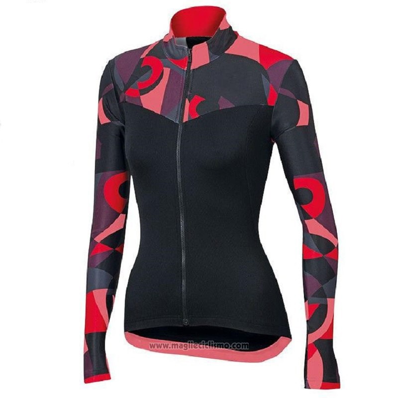 2018 Abbigliamento Ciclismo Donne Orbea Rosso e Nero Manica Corta e Salopette