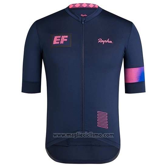 2019 Abbigliamento Ciclismo Donne Rapha Spento Blu Rosa Manica Corta e Salopette