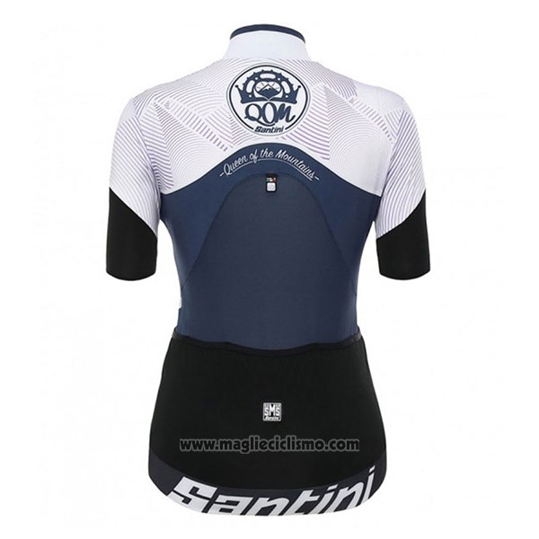 2017 Abbigliamento Ciclismo Donne Santini Queen Of The Mountains Bianco Manica Corta e Salopette