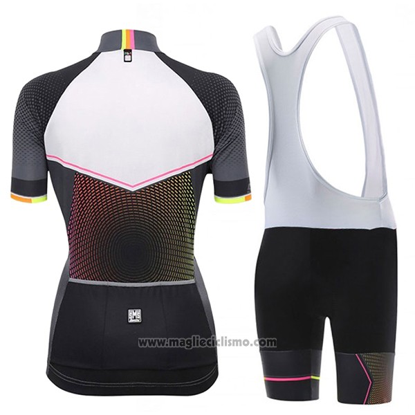 2017 Abbigliamento Ciclismo Donne Santini Stella Bianco Manica Corta e Salopette
