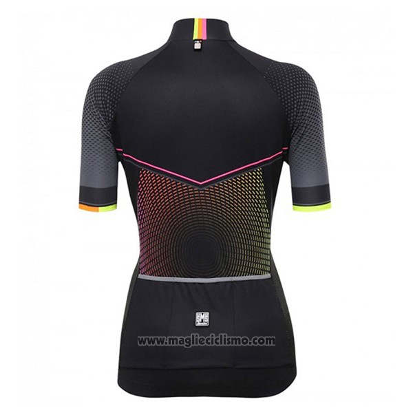 2017 Abbigliamento Ciclismo Donne Santini Stella Nero Manica Corta e Salopette