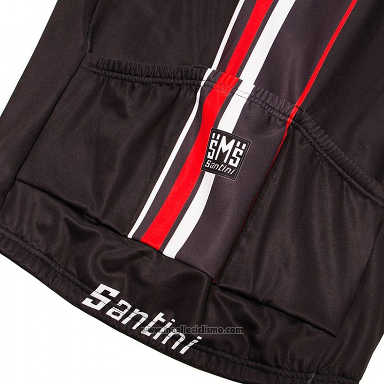 2018 Abbigliamento Ciclismo Santini Nero e Rosso Manica Corta e Salopette