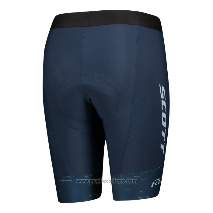 2021 Abbigliamento Ciclismo Donne Scott Blu Bianco Manica Corta e Salopette