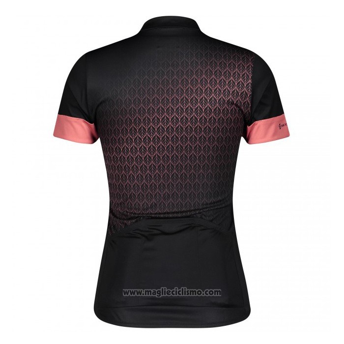 2021 Abbigliamento Ciclismo Donne Scott Nero Rosa Manica Corta e Salopette