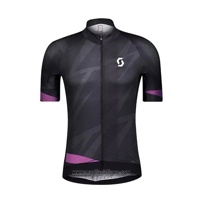 2021 Abbigliamento Ciclismo Donne Scott Nero Viola Manica Corta e Salopette