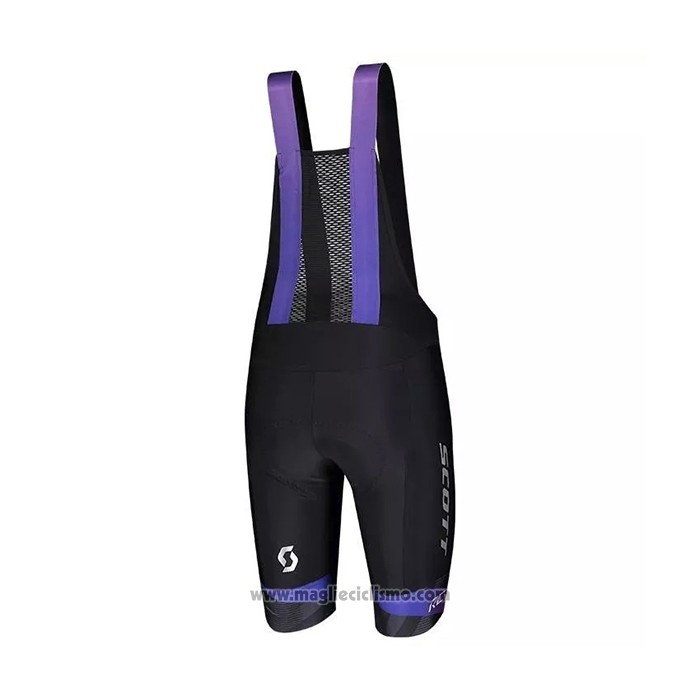 2021 Abbigliamento Ciclismo Donne Scott Nero Viola Manica Corta e Salopette