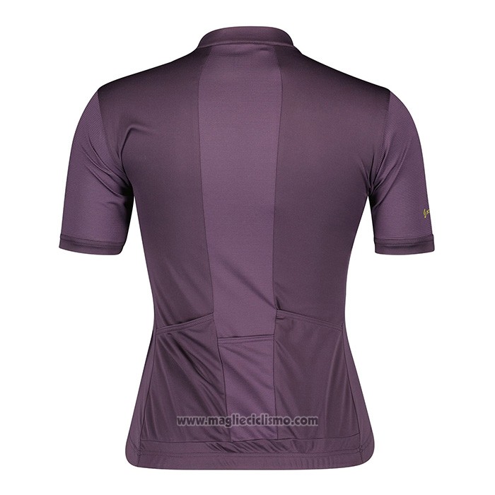 2022 Abbigliamento Ciclismo Donne Scott Viola Manica Corta e Salopette