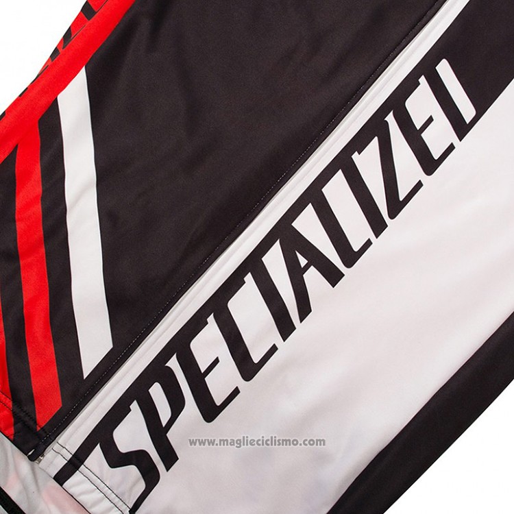 2018 Abbigliamento Ciclismo Specialized Nero Rosso Bianco Manica Lunga e Salopette