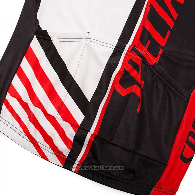 2018 Abbigliamento Ciclismo Specialized Nero Rosso Bianco Manica Lunga e Salopette
