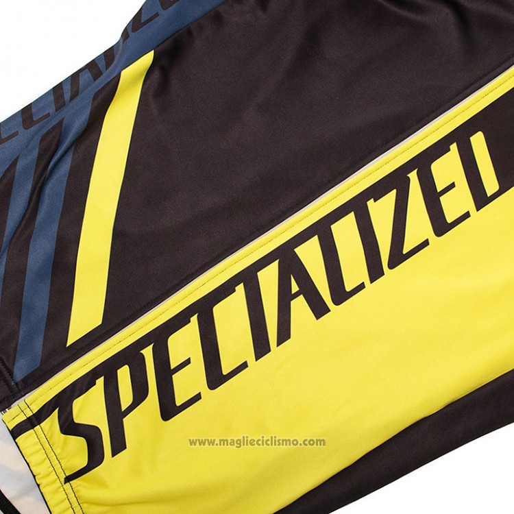 2018 Abbigliamento Ciclismo Specialized Nero e Giallo Manica Lunga e Salopette