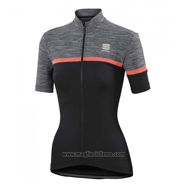 2017 Abbigliamento Ciclismo Donne Sportful Giara Nero Manica Corta e Salopette