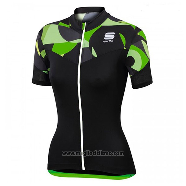 2017 Abbigliamento Ciclismo Donne Sportful Primavera Nero Manica Corta e Salopette