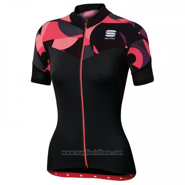 2017 Abbigliamento Ciclismo Sportful Primavera Nero e Rosso Manica Corta e Salopette