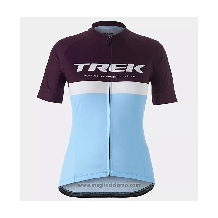 2021 Abbigliamento Ciclismo Donne Trek Azzurro Manica Corta e Salopette