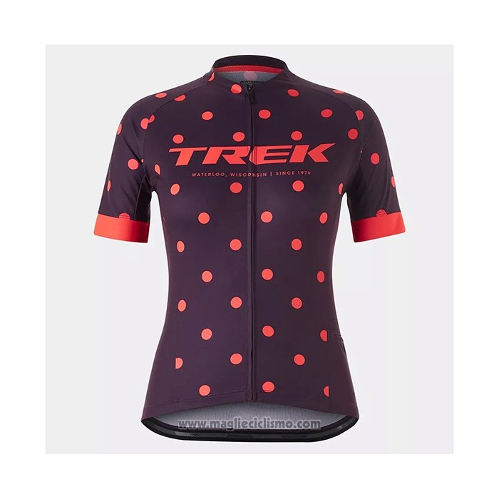 2021 Abbigliamento Ciclismo Donne Trek Viola Arancione Manica Corta e Salopette