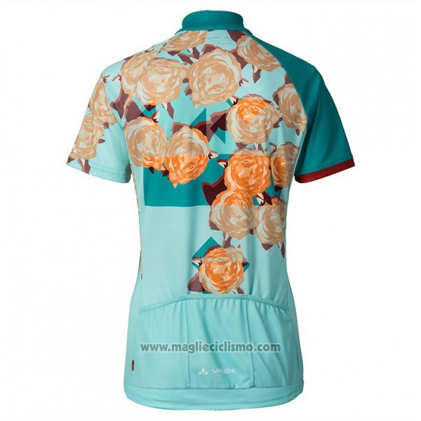 2017 Abbigliamento Ciclismo Donne Vaude Azzurro Manica Corta e Salopette