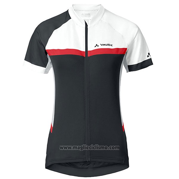 2017 Abbigliamento Ciclismo Donne Vaude Bianco e Nero Manica Corta e Salopette