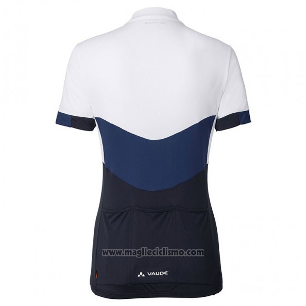 2017 Abbigliamento Ciclismo Donne Vaude Bianco e Nero Manica Corta e Salopette