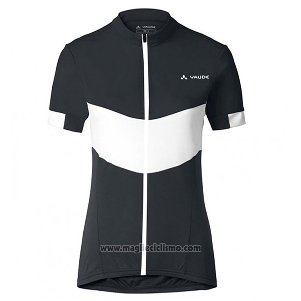 2017 Abbigliamento Ciclismo Donne Vaude Nero e Bianco Manica Corta e Salopette