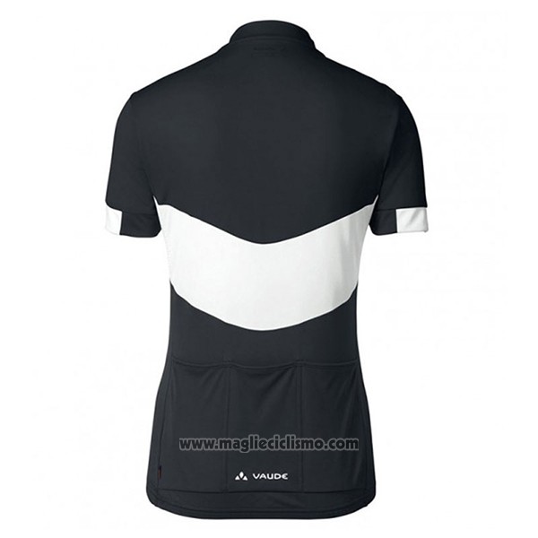 2017 Abbigliamento Ciclismo Donne Vaude Nero e Bianco Manica Corta e Salopette