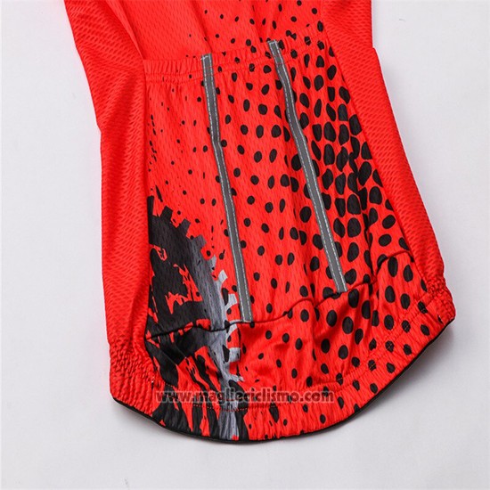 2019 Abbigliamento Ciclismo Donne Weimostar Rosso Manica Corta e Salopette