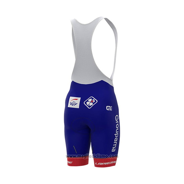 2022 Gilet Antivento Groupama-FDJ Bianco Blu Manica Corta e Salopette
