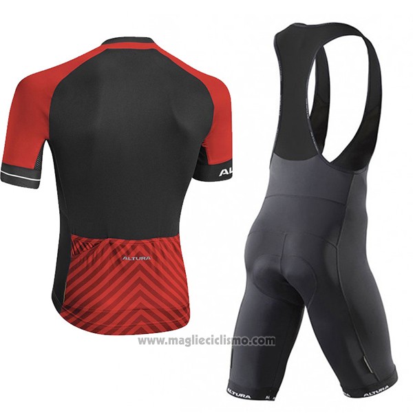 2017 Abbigliamento Ciclismo Altura Peloton Rosso Manica Corta e Salopette