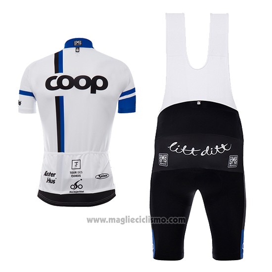 2017 Abbigliamento Ciclismo Coop Bianco Manica Corta e Salopette