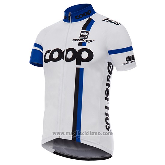 2017 Abbigliamento Ciclismo Coop Bianco Manica Corta e Salopette