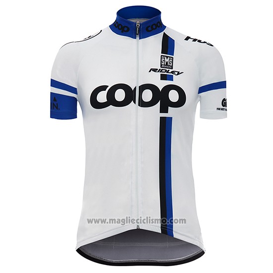 2017 Abbigliamento Ciclismo Coop Bianco Manica Corta e Salopette