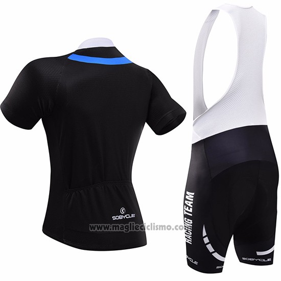 2017 Abbigliamento Ciclismo Sobycle Nero e Blu Manica Corta e Salopette