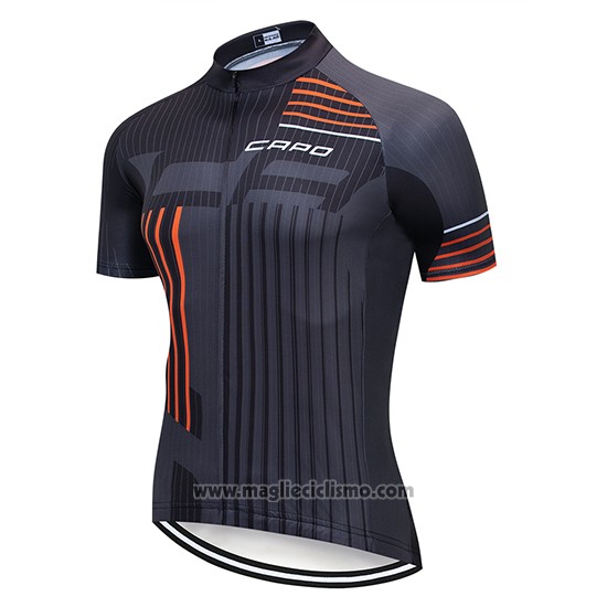 2018 Abbigliamento Ciclismo Capo Nero Grigio Arancione Manica Corta e Salopette