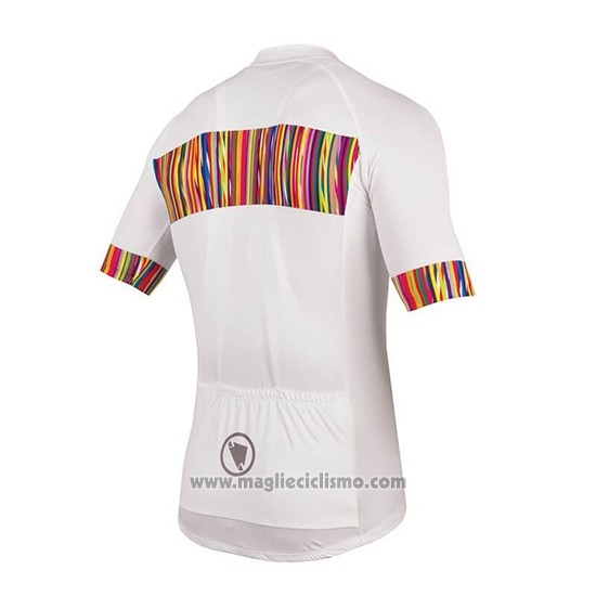 2018 Abbigliamento Ciclismo Endura Graphics Pinstripe Bianco Manica Corta e Salopette