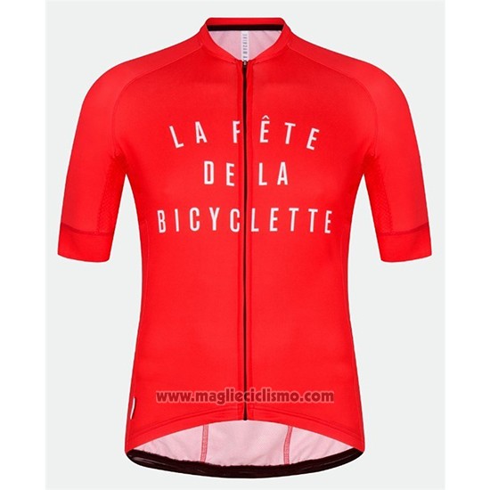 2018 Abbigliamento Ciclismo La Fete De La Bicyclette Rosso Manica Corta e Salopette