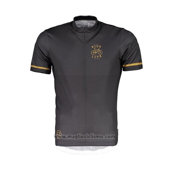 2018 Abbigliamento Ciclismo Maloja PushbikersM Nero Giallo Manica Corta e Salopette